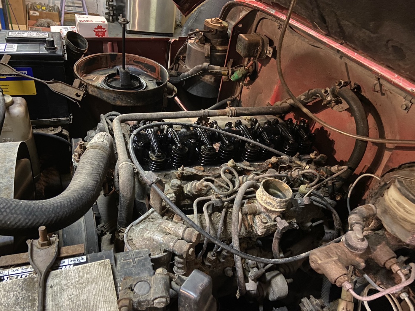 Toyota 3B diesel engine bay of a BJ40 Land Cruiser